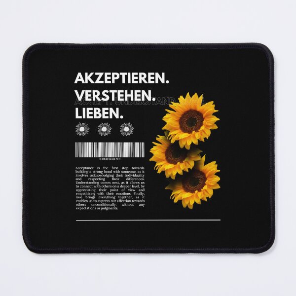 Item preview, "Akzeptieren Verstehen Lieben" Sunflower Illustration Design designed and sold by RM-Journey.