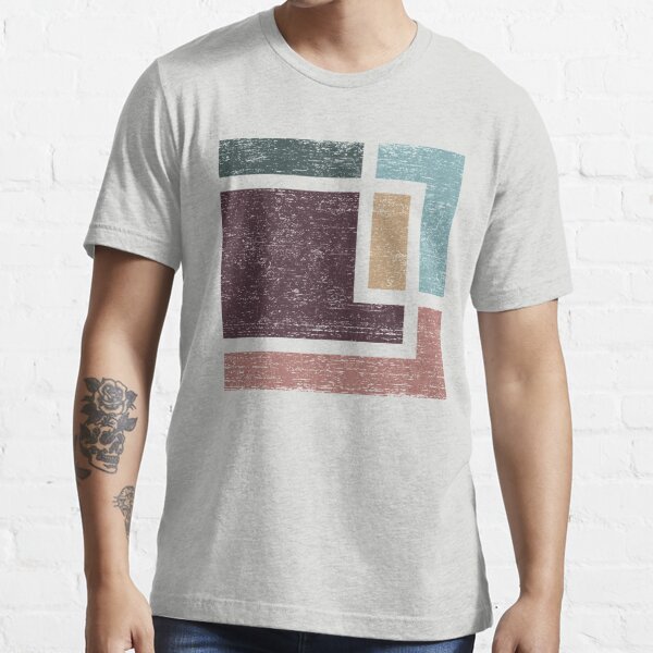 Abstract Geometry with Earth Tones Distressed Design Essential T-Shirt