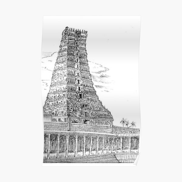 East Gopuram Thiruvdaimaruthur temple Painting by Ramesh Mahalingam  Pixels