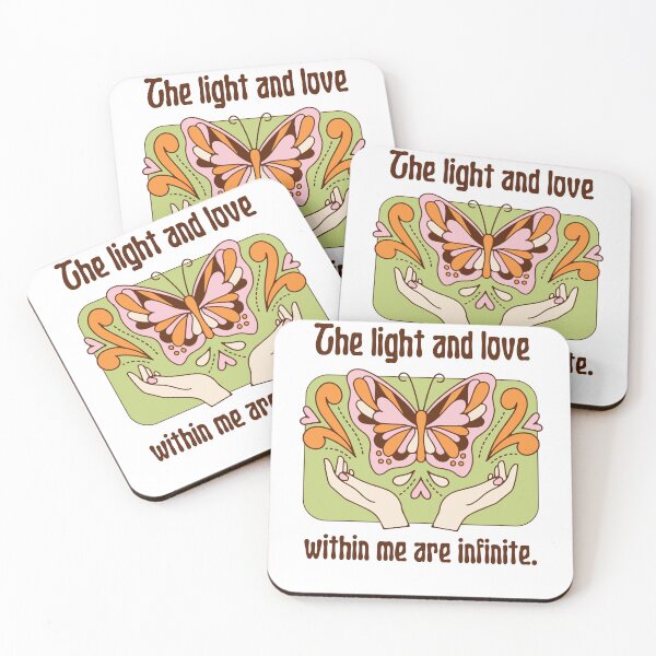Item preview, The light and love within me are infinite butterfly quote | Brown Light green light pink butterfly  designed and sold by Chitrakarii.