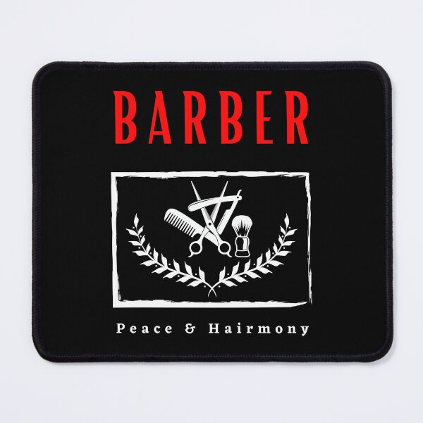 Item preview, Barber Peace and Hairmony funny motivational design designed and sold by DigitalMagShop.