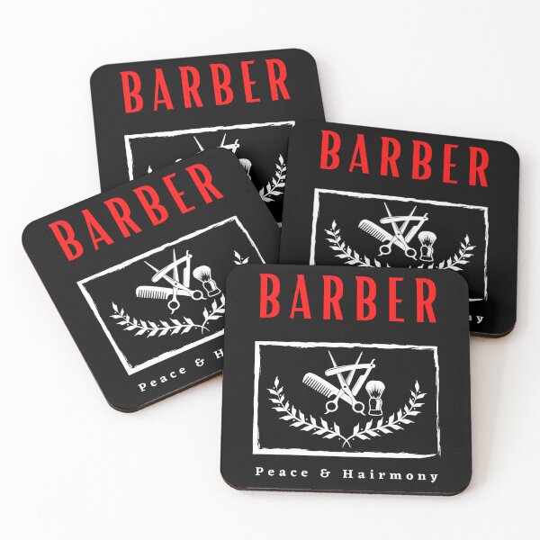 Item preview, Barber Peace and Hairmony funny motivational design designed and sold by DigitalMagShop.