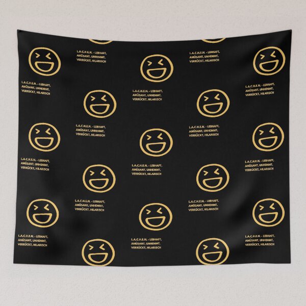 Item preview, " L.A.C.H.E.N. - Lebhaft, Amüsant, Unhemmt, Verrückt, Hilarisch" Emoji Illustration Design | Funny LAUGH Acronym designed and sold by RM-Journey.