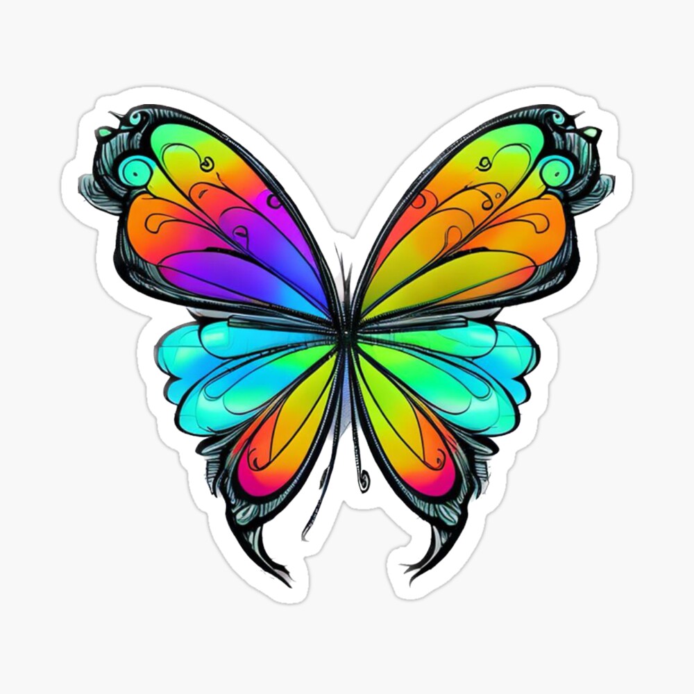 Rainbow Butterfly LV Poster