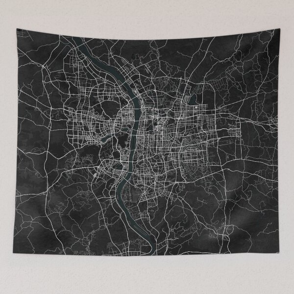 Item preview, Changsha City Map of Hunan, China - Dark designed and sold by deMAP.