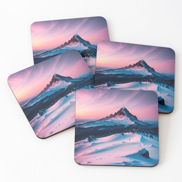 Item preview, A Snow-Capped Mountain Peak, Its Jagged Edges Illuminated by the Rising Sun Ai Generated Art designed and sold by AiGens.