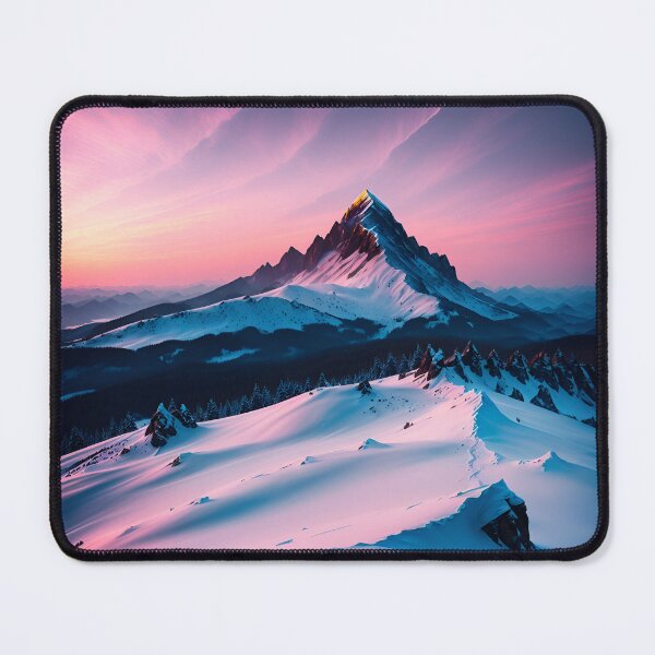 Item preview, A Snow-Capped Mountain Peak, Its Jagged Edges Illuminated by the Rising Sun Ai Generated Art designed and sold by AiGens.