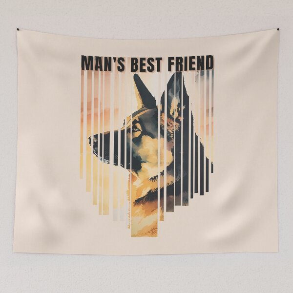 Item preview, Man's Best Friend German Shepherd Watercolor Descending Stripes designed and sold by Print-A-Joke.