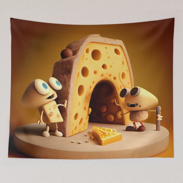 Item preview, Puppet and Widgets Cheese Adventure Digital Painting designed and sold by CodeAndColors.