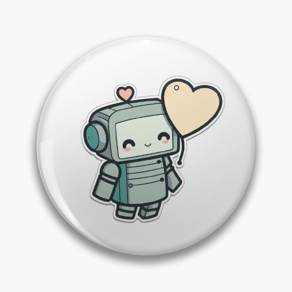 Item preview, Little Cute Robot With Heart – Adorable Tech-Inspired Design Funny Simple Color Kawaii 2D Art Nice Character designed and sold by Robotkovo.