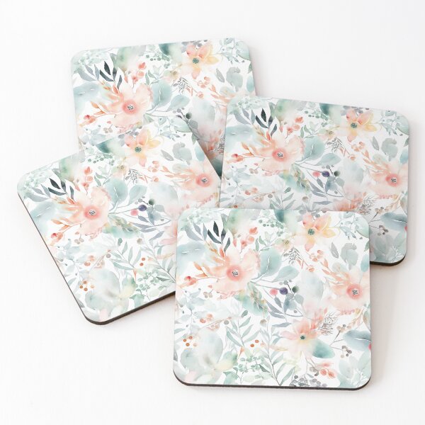 Item preview, Seafoam Serenity: Soothing and Serene Art and Designs in the Calming Shade of Light Teal Green, watercolor surface pattern designed and sold by EmeraldeaArt.