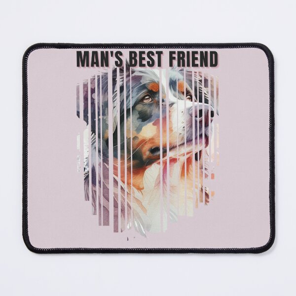 Item preview, Man's Best Friend Australian Shepherd Watercolor Descending Stripes designed and sold by Print-A-Joke.