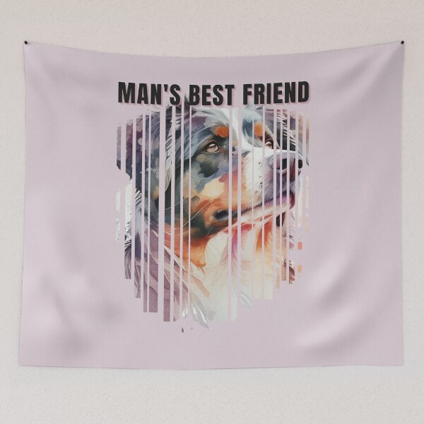 Item preview, Man's Best Friend Australian Shepherd Watercolor Descending Stripes designed and sold by Print-A-Joke.