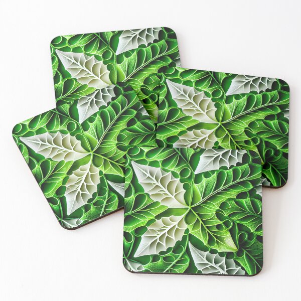 Item preview, Green White Natural Pattern Digital Painting designed and sold by CodeAndColors.