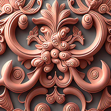 Vorschaubild zum Design Clay Delicate Baroque Industrial Pattern Digital Painting von CodeAndColors