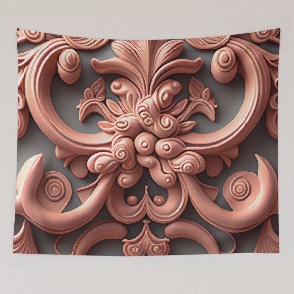 Item preview, Clay Delicate Baroque Industrial Pattern Digital Painting designed and sold by CodeAndColors.