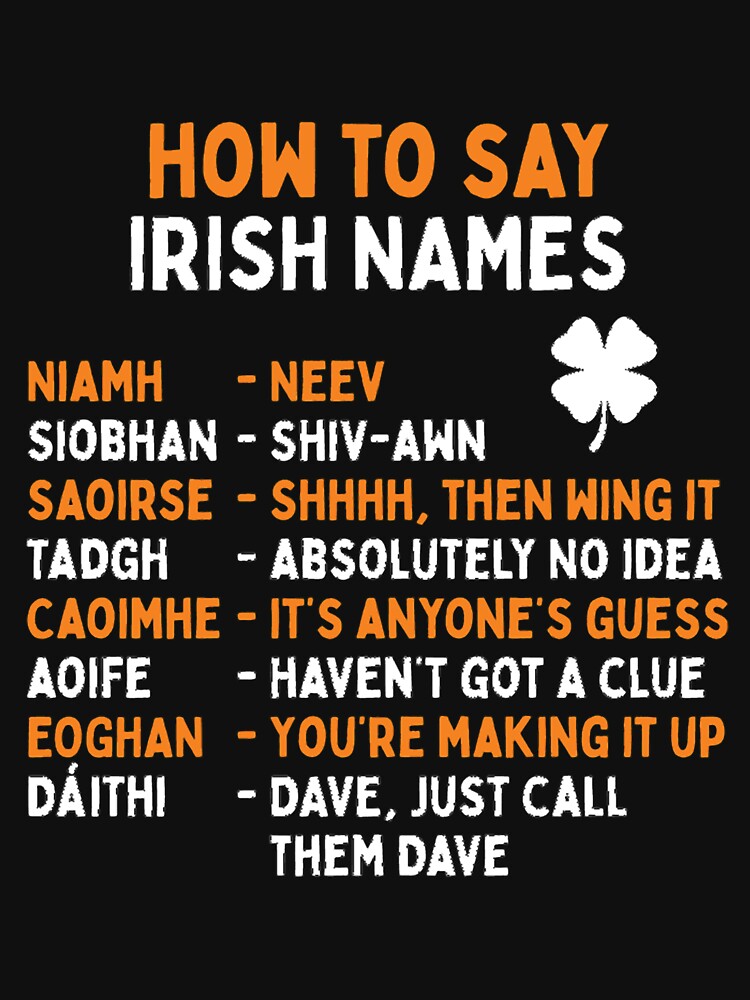 how-to-say-irish-names-essential-t-shirt-for-sale-by-carlosgraham