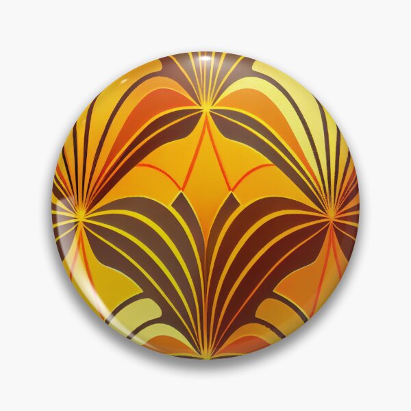 Artikelvorschau, Brilliant Orange Yellow Designer Art Deco Pattern Digital Painting entworfen und verkauft von CodeAndColors.