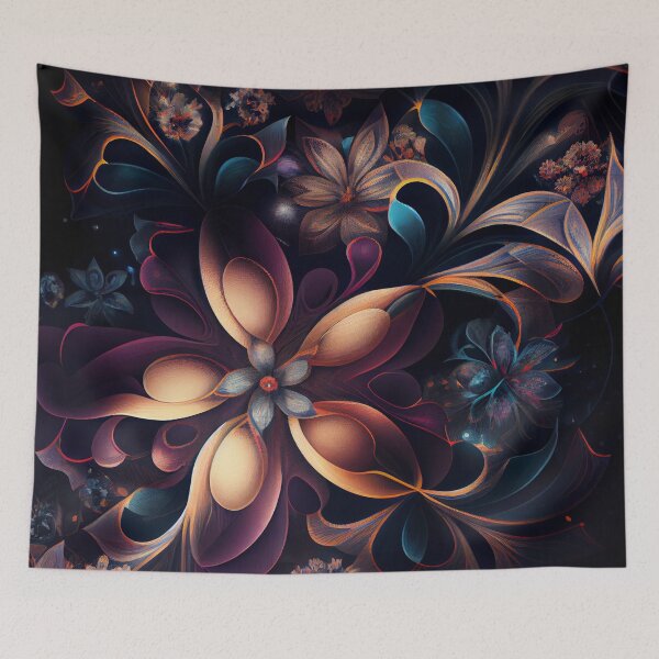 Item preview, Mystical Organic Designer Abstract Floral Pattern Digital Painting designed and sold by CodeAndColors.