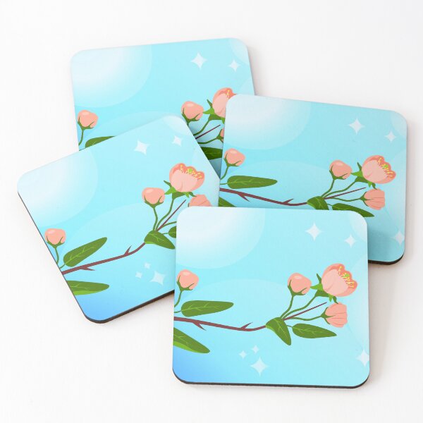 Item preview, Blue sky gradient composition with blooming spring branch designed and sold by CutieBlue.