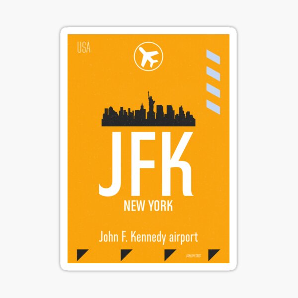 JFK yellow tag Sticker