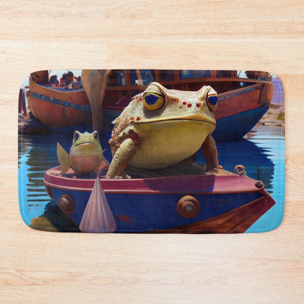 Item preview, Frogtail and Flotilla at Eggplant Harbor Digital Painting designed and sold by CodeAndColors.