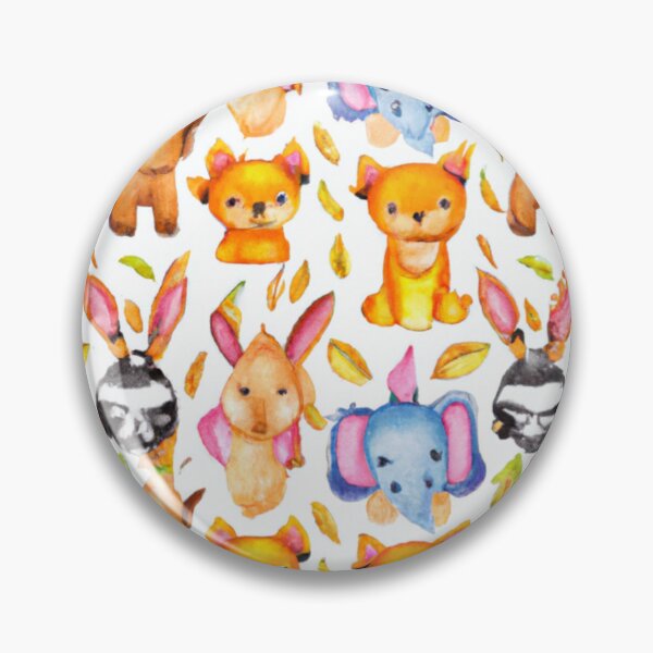 Item preview, Cute animal pattern - watercolor designed and sold by The Iconic Minimalist.