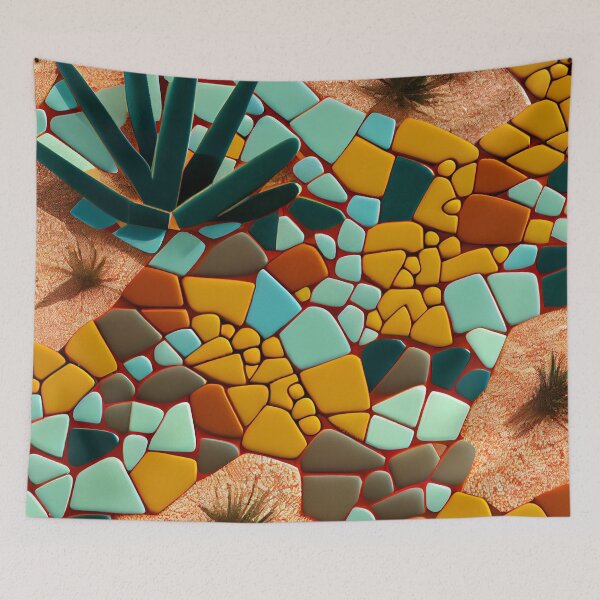 Item preview, Fine Mosaic Desert Modern Pattern Digital Painting designed and sold by CodeAndColors.
