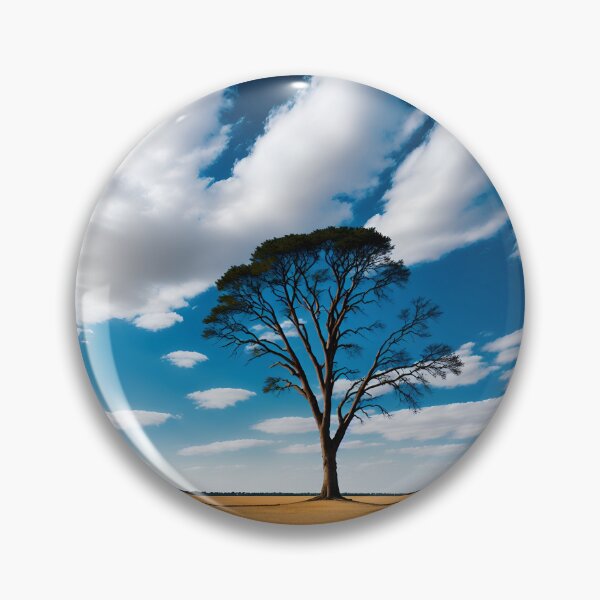 Item preview, A Minimalist Landscape with a Single Tree Standing Tall against a Vast Sky Ai Generated Art designed and sold by AiGens.