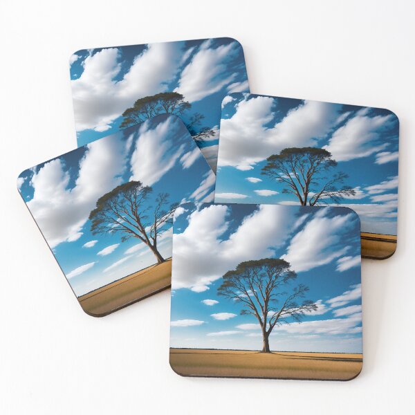 Item preview, A Minimalist Landscape with a Single Tree Standing Tall against a Vast Sky Ai Generated Art designed and sold by AiGens.