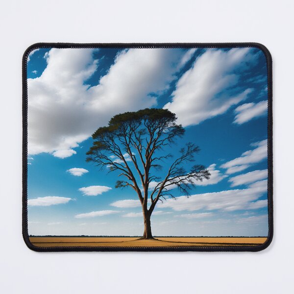 Item preview, A Minimalist Landscape with a Single Tree Standing Tall against a Vast Sky Ai Generated Art designed and sold by AiGens.