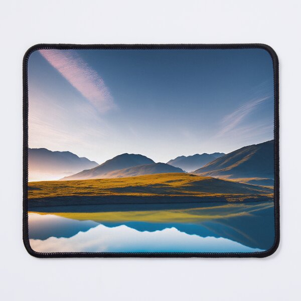 Item preview, A Minimalist Landscape With A Single Lake Reflecting The Sky Ai Generated Art designed and sold by AiGens.