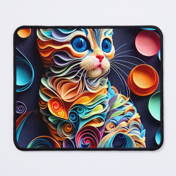 Item preview, Colorful paper poster of a baby kitten playing designed and sold by CanyonGarageArt.