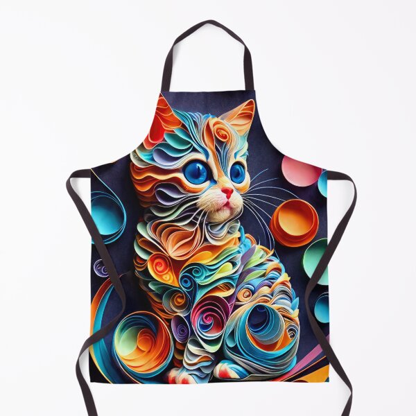 Item preview, Colorful paper poster of a baby kitten playing designed and sold by CanyonGarageArt.