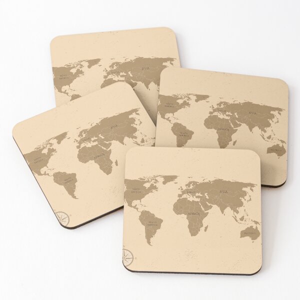 Item preview, Vintage World Map Design with Rusty Appearance designed and sold by MerakiAndArt.