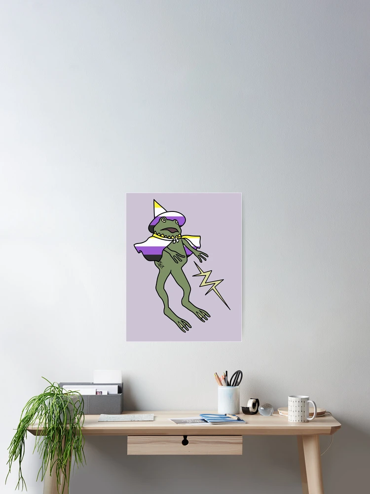 Thumbnail 2 of 3, Poster, Nonbinary Pride Frog designed and sold by FirstKat.