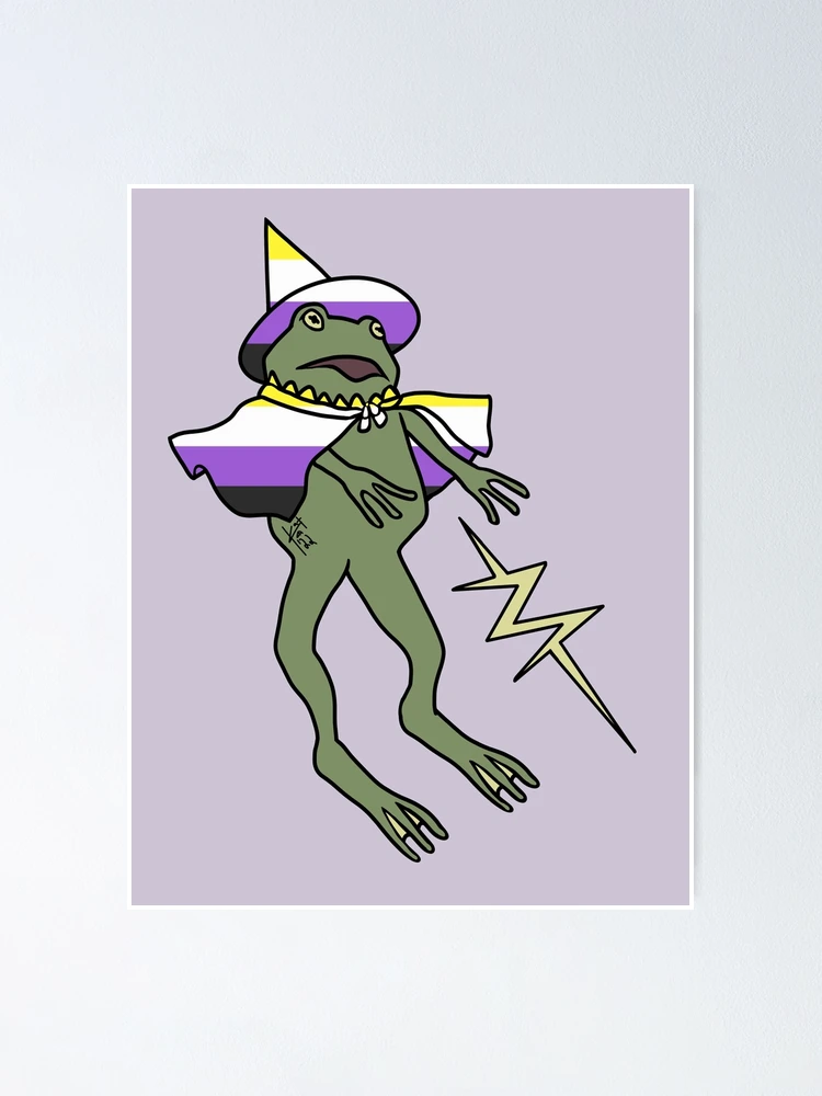 Thumbnail 1 of 3, Poster, Nonbinary Pride Frog designed and sold by FirstKat.