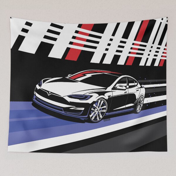 Item preview, Tesla Model S Plaid Original Fan Art serial number: TMS001BNWB designed and sold by valrusc.