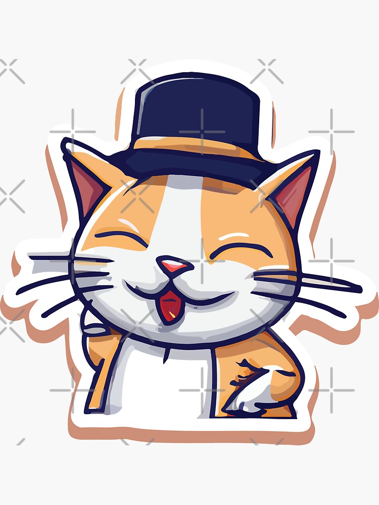 Happy Kawaii Cat' Sticker