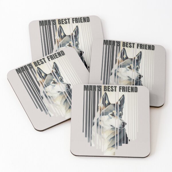 Item preview, Man's Best Friend Siberian Husky Watercolor Descending Stripes designed and sold by Print-A-Joke.