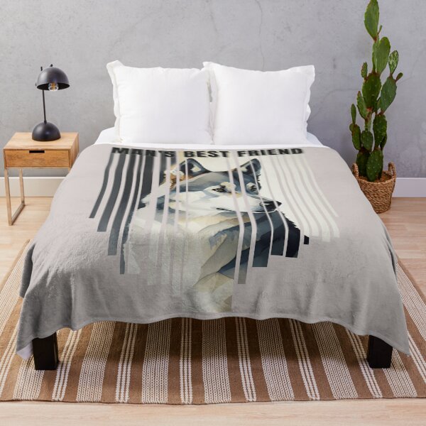 Item preview, Man's Best Friend Siberian Husky Watercolor Descending Stripes designed and sold by Print-A-Joke.