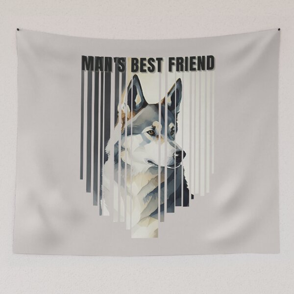 Item preview, Man's Best Friend Siberian Husky Watercolor Descending Stripes designed and sold by Print-A-Joke.
