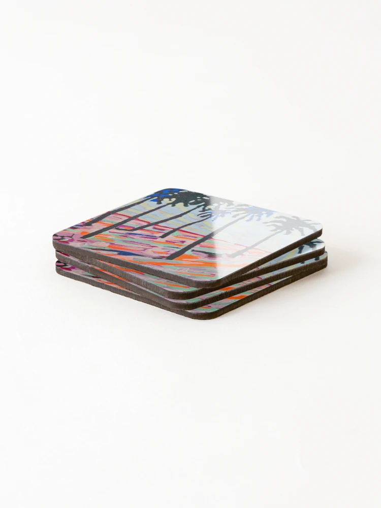 Thumbnail 4 of 5, Coasters (Set of 4), Sunset Palms #2 designed and sold by RudyYoder.