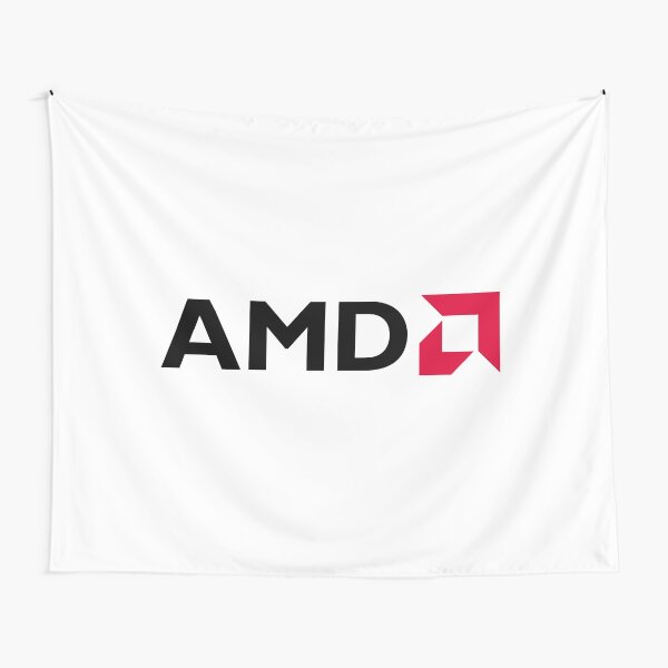 simple black amd logo Tapestry