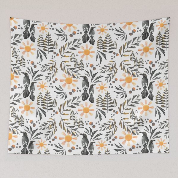 Item preview, Folk Bird Grey/Gold designed and sold by SarahCarltonArt.