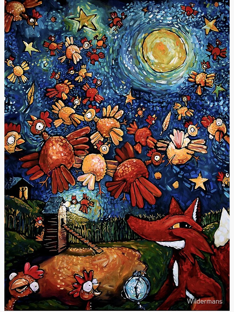 Thumbnail 2 of 2, Art Board Print, "Chicken Pickin'" by Chad Elliott designed and sold by Wildermans.