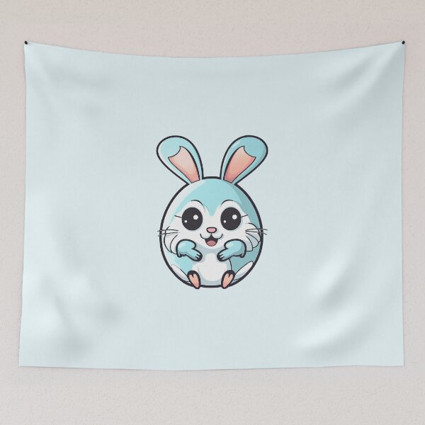 Item preview, Adorable light blue easter egg-bunny character designed and sold by EmeraldeaArt.