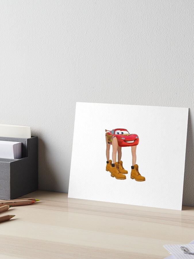 Lightning Mcqueen With Legs Art Board Print By Eddy Forks Redbubble