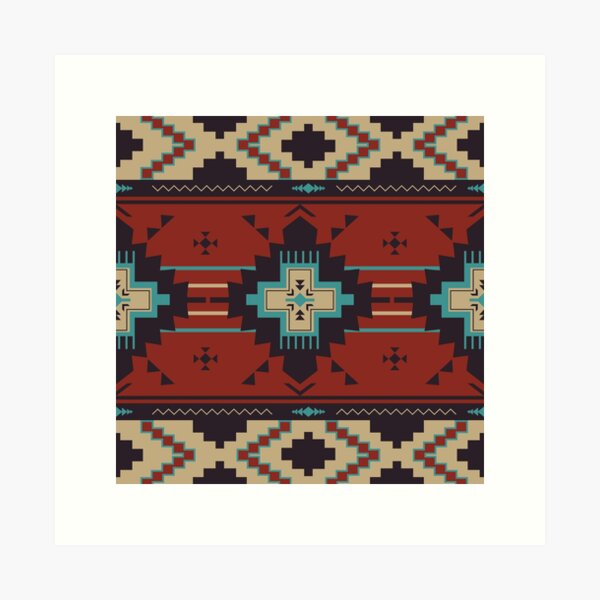 Aperçu de l'œuvre Motif aztèque amérindien Navajo Boho créée et vendue par Throwtopia.