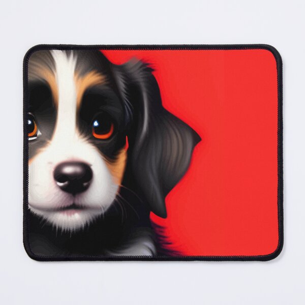 Item preview, Cute Puppy Portrait on Red Background designed and sold by ArtisticAllure1.